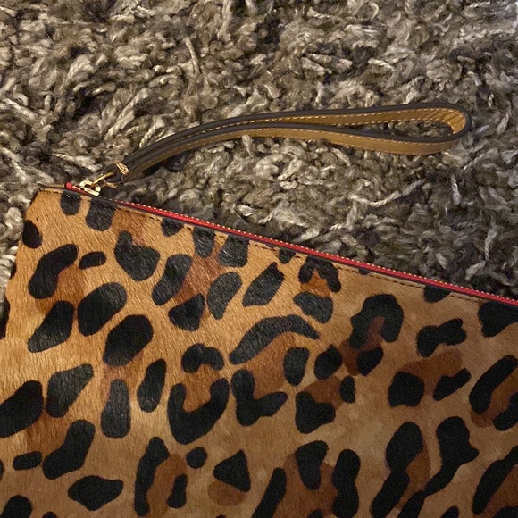 CHEETAH BANANA REPUBLIC FAUX HORSE HAIR ENVELOPE CLUTCH NWOT - Picture 2 of 5